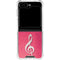 Pink Glitter Music Note Galaxy Z Flip6 Clear Case