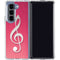 Pink Glitter Music Note Galaxy Z Fold5 5G Clear Case