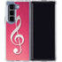 Pink Glitter Music Note Galaxy Z Fold5 5G Clear Case