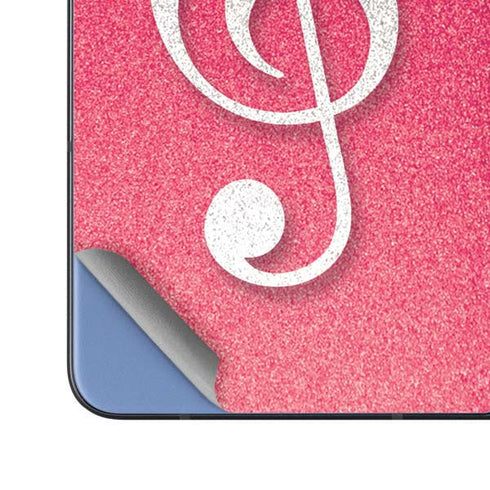 Pink Glitter Music Note Galaxy Z Fold5 5G Skin