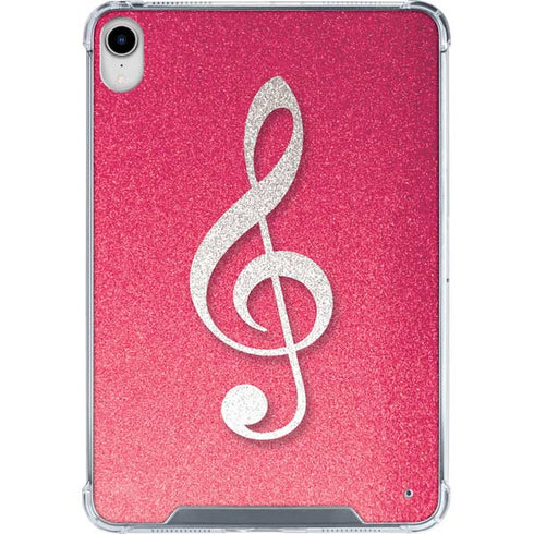 Pink Glitter Music Note iPad 11th Gen (2025) Clear Case