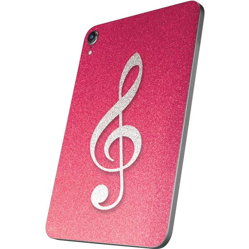 Pink Glitter Music Note Apple iPad Mini Skin