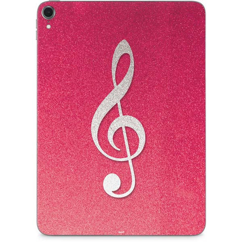 Pink Glitter Music Note Apple iPad Pro Skin