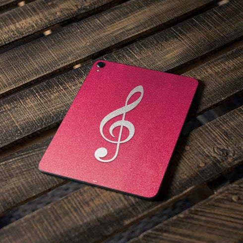 Pink Glitter Music Note Apple iPad Pro Skin