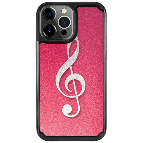 Pink Glitter Music Note iPhone Cases