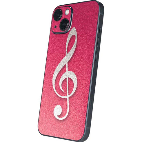 Pink Glitter Music Note iPhone Skins