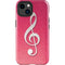 Pink Glitter Music Note iPhone 15 Impact Case