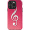 Pink Glitter Music Note iPhone 15 Pro Impact Case