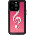 Pink Glitter Music Note iPhone 15 Pro Waterproof Case