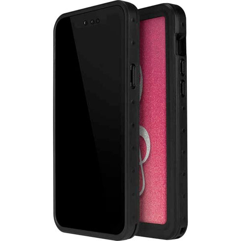 Pink Glitter Music Note iPhone 15 Pro Waterproof Case
