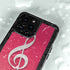 Pink Glitter Music Note iPhone 15 Pro Waterproof Case