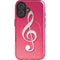 Pink Glitter Music Note iPhone 16 Magsafe Impact Case