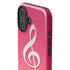 Pink Glitter Music Note iPhone 16 Plus Impact Case