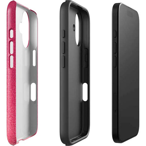 Pink Glitter Music Note iPhone 16 Plus Impact Case