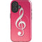Pink Glitter Music Note iPhone 16 Plus Magsafe Impact Case