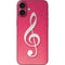 Pink Glitter Music Note iPhone 16 Plus Skin