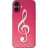 Pink Glitter Music Note iPhone 16 Plus Skin
