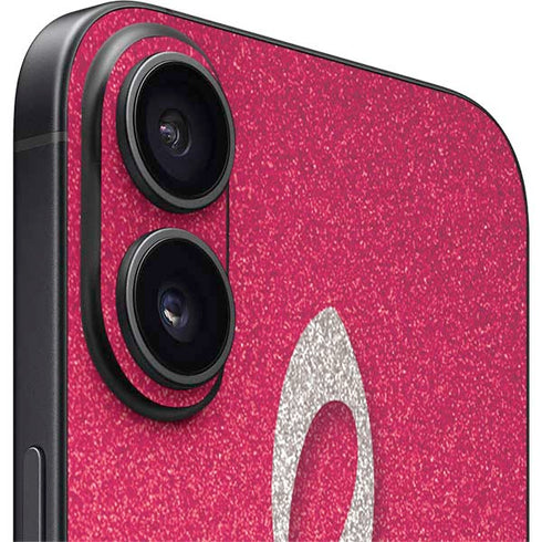 Pink Glitter Music Note iPhone 16 Plus Skin