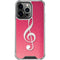 Pink Glitter Music Note iPhone 16 Pro Clear Case