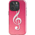 Pink Glitter Music Note iPhone 16 Pro Impact Case