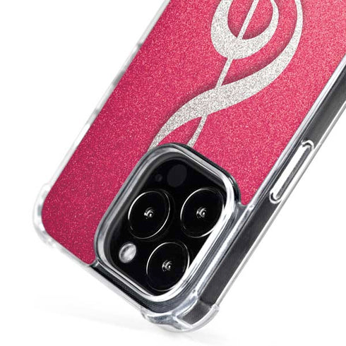 Pink Glitter Music Note iPhone 16 Pro MagSafe Case