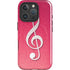Pink Glitter Music Note iPhone 16 Pro Magsafe Impact Case