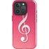 Pink Glitter Music Note iPhone 16 Pro Max Impact Case
