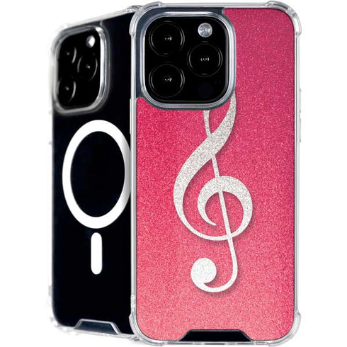 Pink Glitter Music Note iPhone 16 Pro Max MagSafe Case