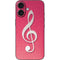 Pink Glitter Music Note iPhone 16 Skin