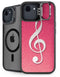 Pink Glitter Music Note iPhone 16e Kickstand Case