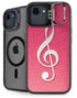 Pink Glitter Music Note iPhone 16e Kickstand Case