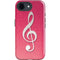 Pink Glitter Music Note iPhone 16e Impact Case