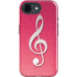 Pink Glitter Music Note iPhone 16e Impact Case