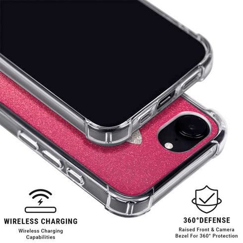 Pink Glitter Music Note iPhone 16e MagSafe Case