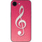 Pink Glitter Music Note iPhone 16e Skin