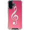 Pink Glitter Music Note iPhone 17 Clear Case