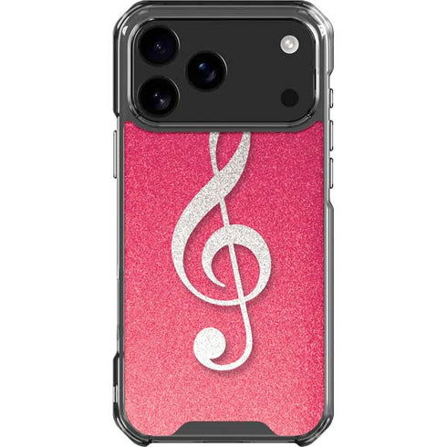 Pink Glitter Music Note iPhone 18 Pro Max Clear Case