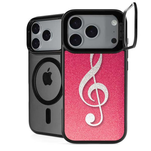 Pink Glitter Music Note iPhone 18 Pro Max Kickstand Case