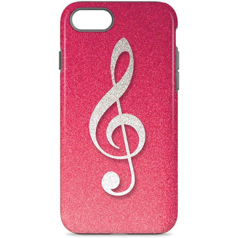 Pink Glitter Music Note iPhone Cases