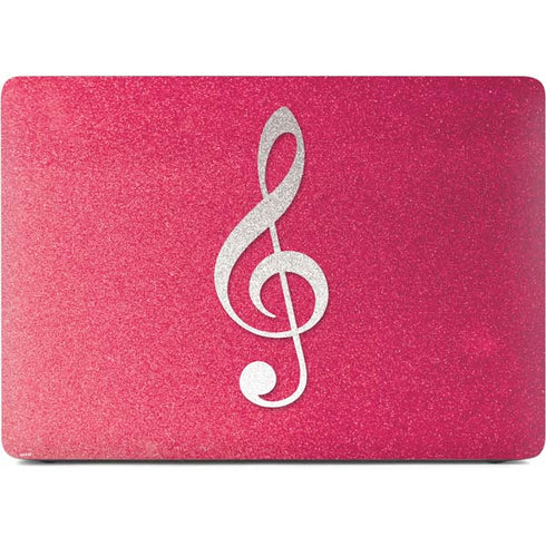 Pink Glitter Music Note Apple MacBook Air Skin