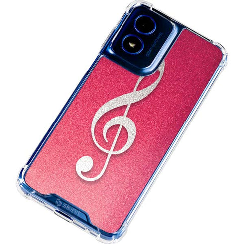 Pink Glitter Music Note Moto G 5G (2024) Clear Case