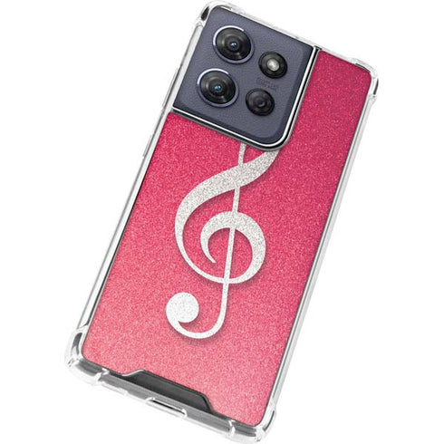 Pink Glitter Music Note Moto G Play 5G (2025) Clear Case
