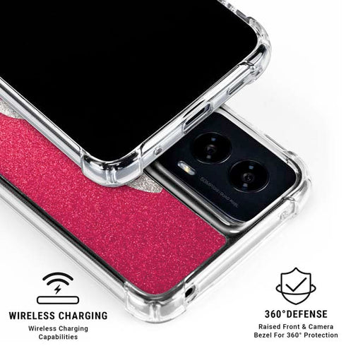 Pink Glitter Music Note Moto G Power 5G (2024) Clear Case