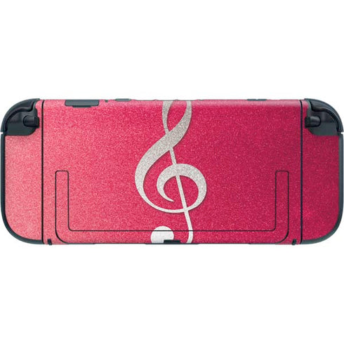 Pink Glitter Music Note Nintendo Switch 2 (2025) with Joy-Con Skin