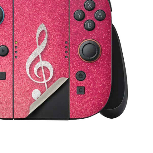 Pink Glitter Music Note Nintendo Switch 2 (2025) Joy-Con Controller Skin