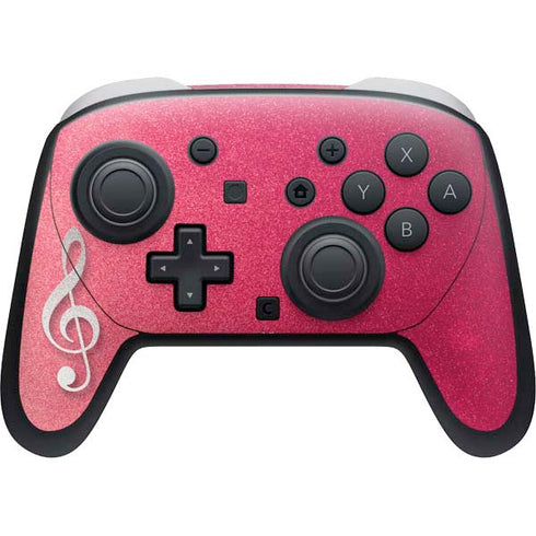 Pink Glitter Music Note Nintendo Skins