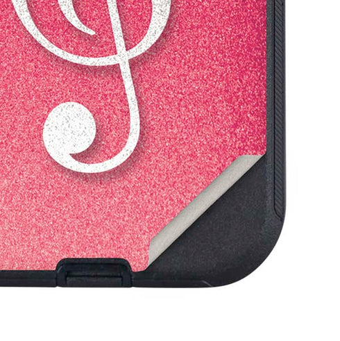 Pink Glitter Music Note Otterbox Defender iPhone Skin