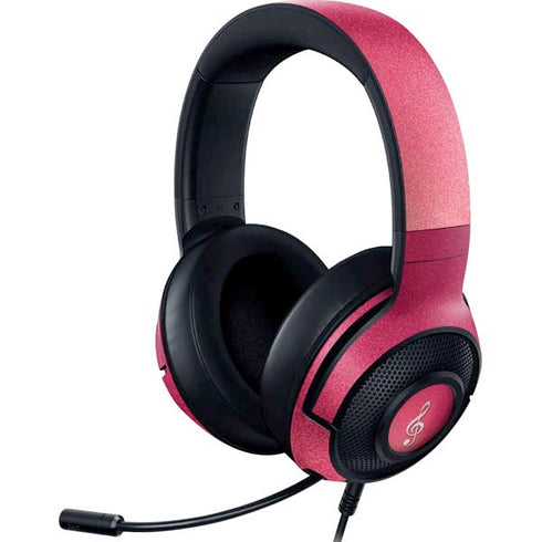 Pink Glitter Music Note Razer Kraken X Skin