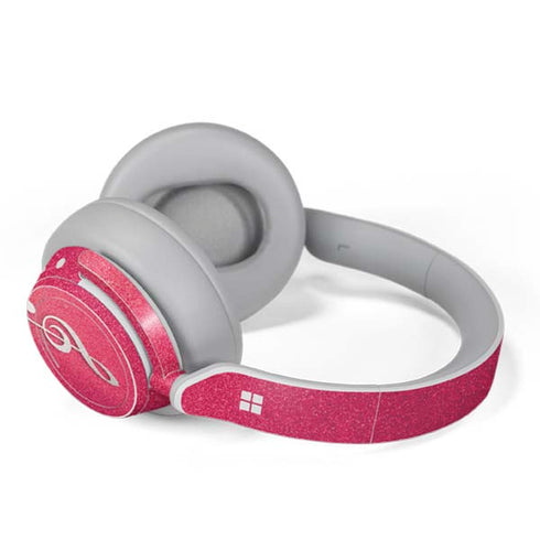 Pink Glitter Music Note Surface Headphones Skin