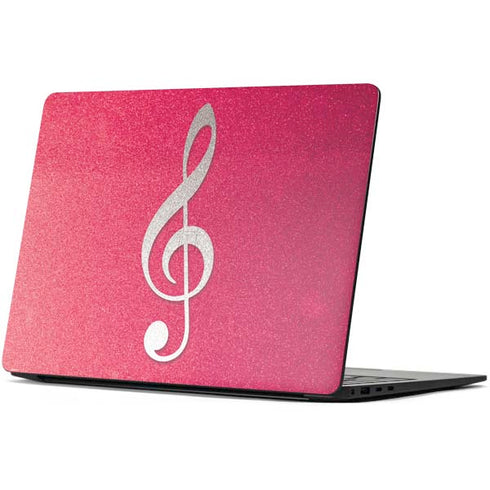 Pink Glitter Music Note Surface Laptop 7 13.8in Skin